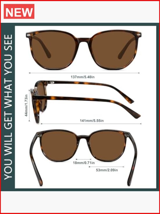 Retro Polarized Sunglasses Unisex Adult Round Frame UV Protection